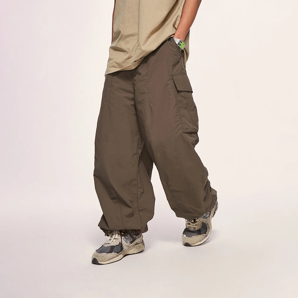 Hearujoy Baggy Cargo Pants Men Parachute Oversize Cargo Wide Leg Trousers Male Summer Loose Casual Streetwear Hip Hop Pocket