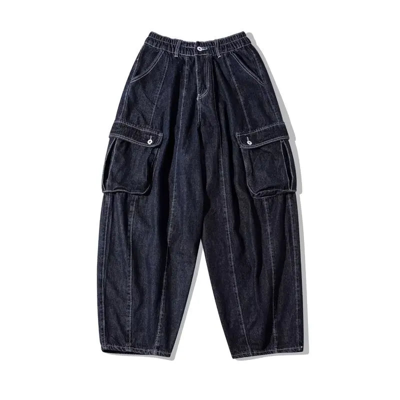 Hearujoy Baggy Cargo Jeans big pocket Trousers Male Denim Pants Wide Leg Pant women's Jeans Loose Casual Streetwear Hip Hop Harajuku