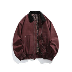 HEARUJOY  -  Men's Jacket Men's Workwear Collared Outerwear Vintage Pure Cotton Leopard Print Detroit Jacket Mens Leather Bomber Jacket Denim