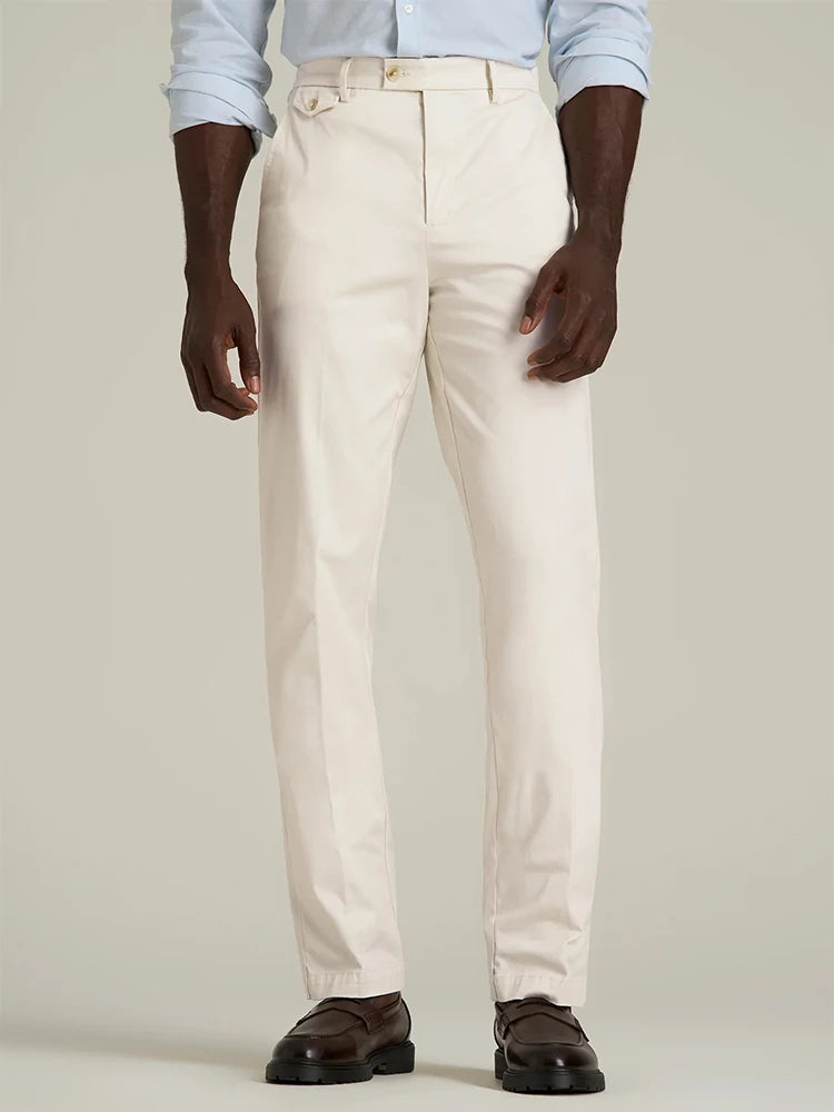 HEARUJOY  -  Stylish Solid Color Mens Suit Trousers Spring Fall Outdoor Casual Pleated Textured Pants Men Daily Leisure Loose Straight Pants