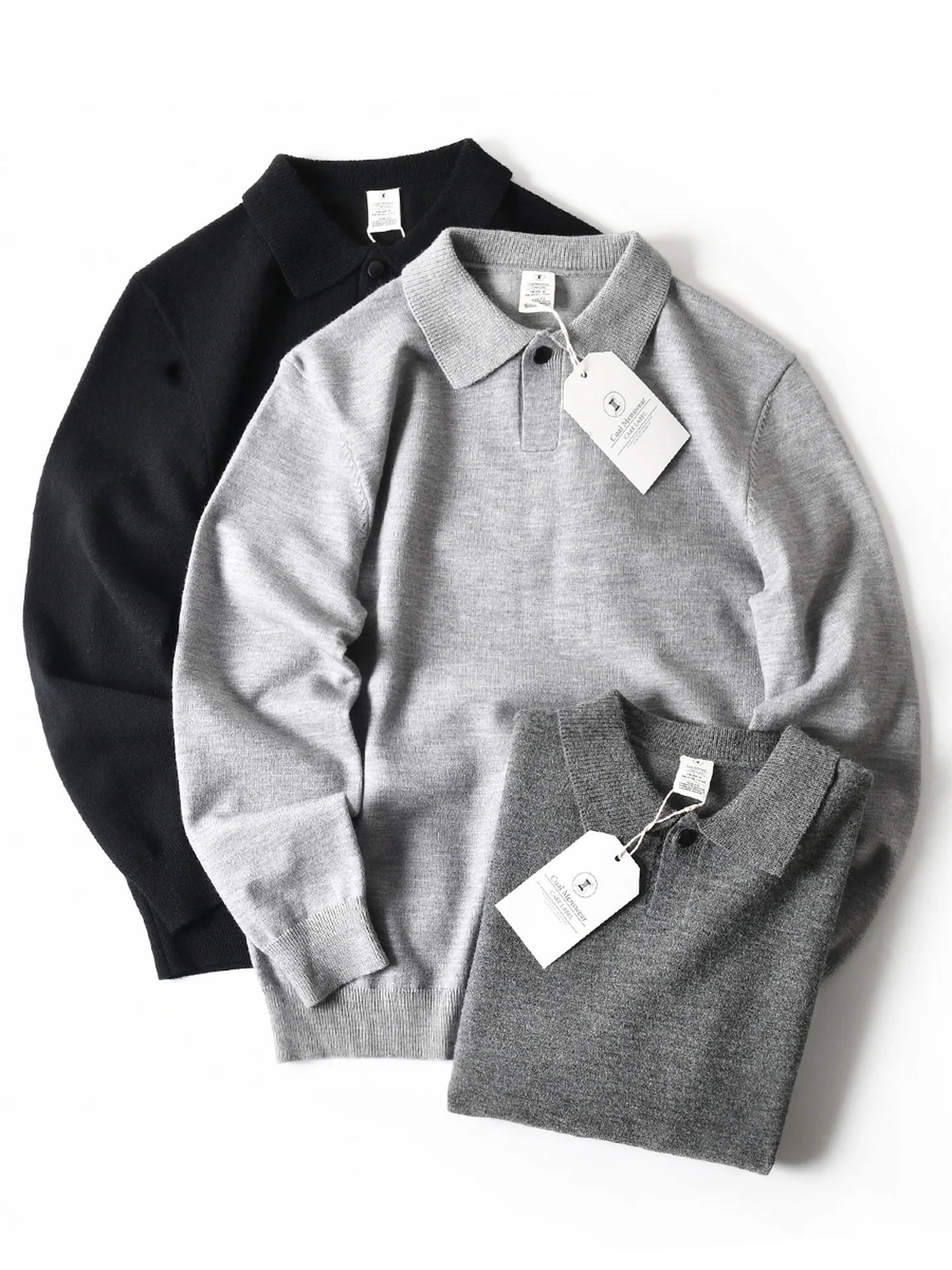 HEARUJOY  -  American-style Soft Skin-friendly Warm Breathable Loose-fit Casual Turn-collar Knitted Sweater for Men Autumn Winter Pullover