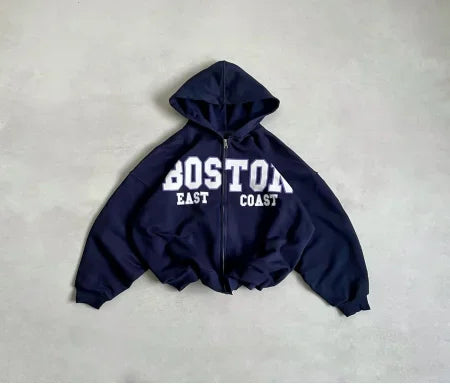 HEARUJOY  -  Simple trendy large size design zipper hoodie for men and women high street design y2k style Harajuku loose casual long sleeves