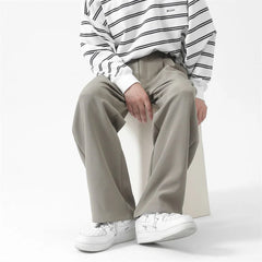 HEARUJOY  -  Black Suit Pants Men Fashion Society Mens Dress Pants Korean Loose Straight Wide Leg Pants Mens Office Formal Trousers M-2XL