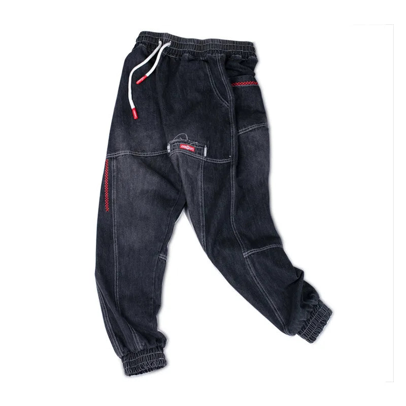 HEARUJOY  -  Spring Summer Black Blue Cargo Jeans Men Streetwear Denim Jogger Pants Men Baggy Harem Jean Trousers Ankle-Length Men Cloth