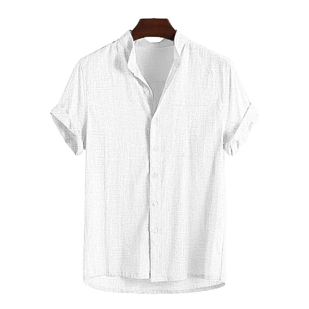 HEARUJOY  -  Comfy Fashion Hot New Stylish Men\'s Blouse Holiday Male Regular Slight Stretch Solid Color Summer Vacation Daily