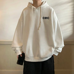 HEARUJOY  -  Men's Oversized Hoodie Off White 5XL Letter Print Hoodies with Hat Over size for Men Man Hoody Casual Wear Male Sweatshirt