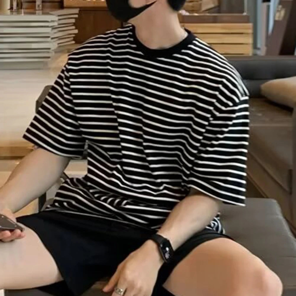HEARUJOY  -  2XL Mens Summer T-Shirt Daily Wear Fashion Versatile Tops O Neck Design Regular Length Casual Daily Use For Men