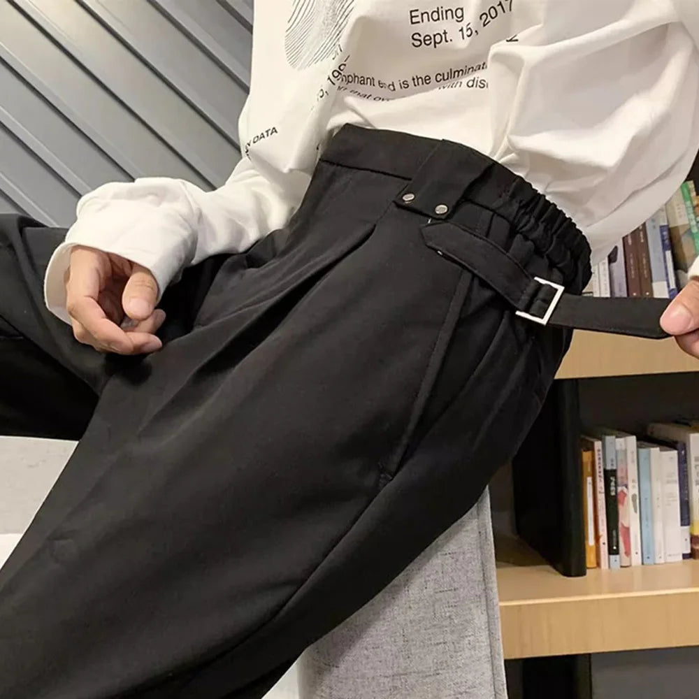 HEARUJOY  -  Mens Suit Trousers British Style Straight Trousers Business Versatile Streetwear Casual Trousers Men'S Clothing Summer New