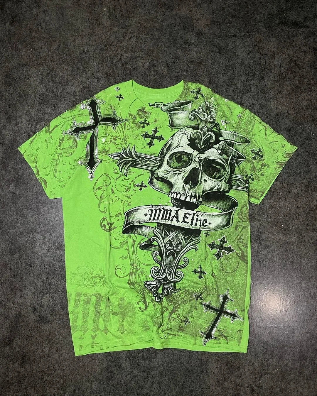 Hearujoy Y2k European and American Hip-hop Skull Oversized T-shirt Street Harajuku Retro Letter Print Top Men Casual Graphic t shirts