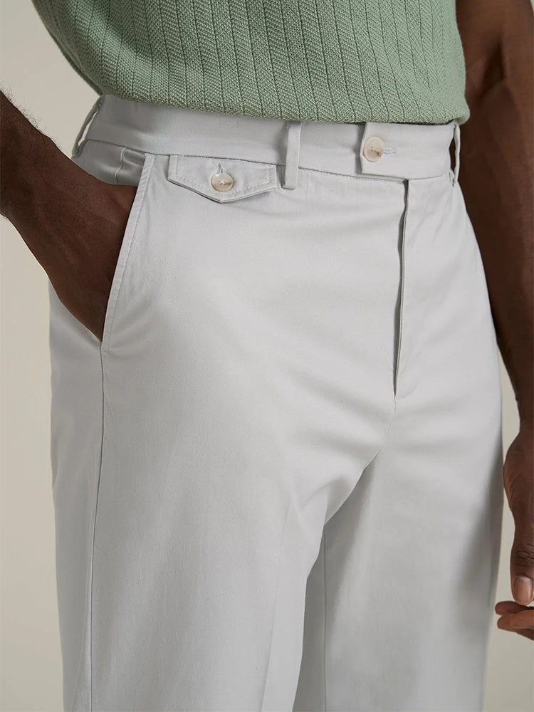 HEARUJOY  -  Stylish Solid Color Mens Suit Trousers Spring Fall Outdoor Casual Pleated Textured Pants Men Daily Leisure Loose Straight Pants
