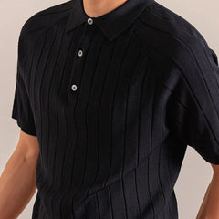 HEARUJOY  -  Italian Style Lapel Knitted Lightweight Lyocell Blend Polo Shirt For Men's Summer Business Casual T-shirt Polo Camisa Hombre