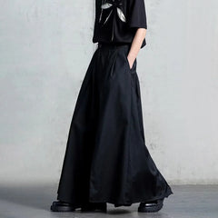 HEARUJOY  -  Mens Skirt Pants Japanese Dark Gothic Style Double-Layer Culottes Fashion Personality All-Match Casual Wide-Leg Pants Men'S Wear
