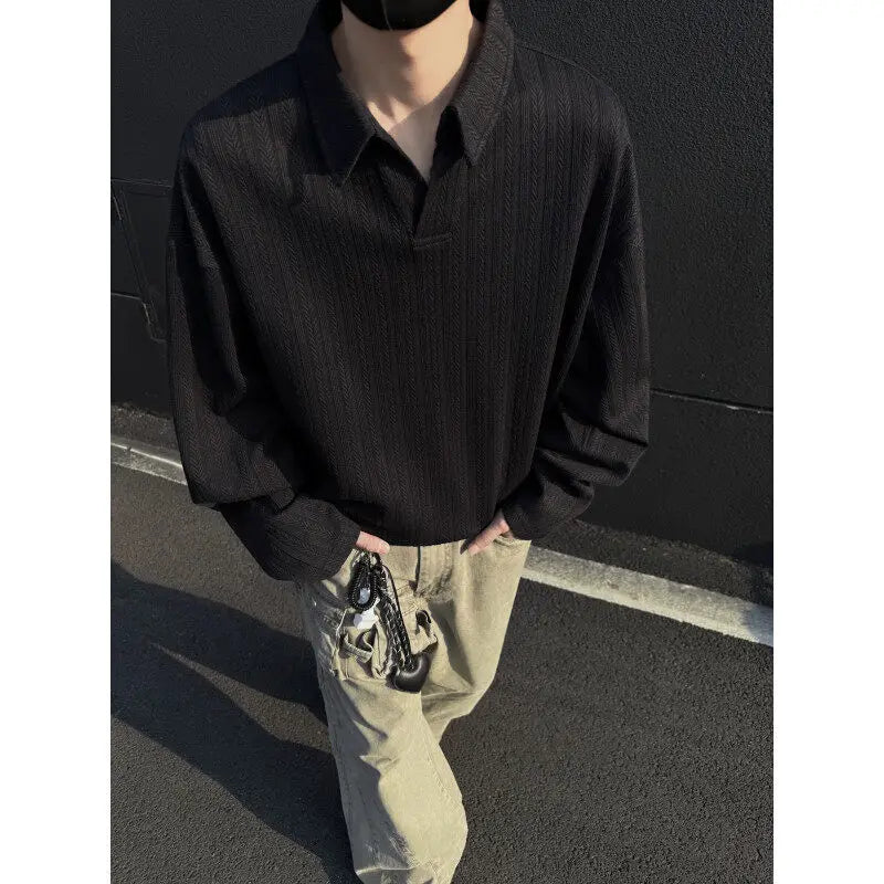 HEARUJOY  -  Spring Beige Hoodie Men Fashion Casual Lapel Sweatshirt Men Streetwear Korean Loose Black Pullover Hoodie Mens Hoody M-3XL