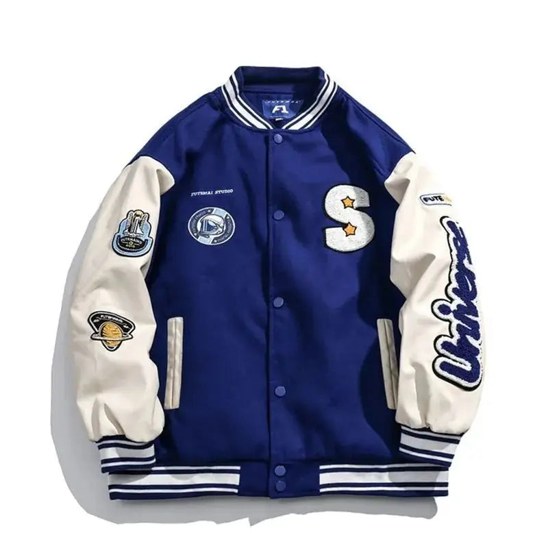 Hearujoy American baseball uniform men's spring and autumn trendy brand Y2K retro trend all-match casual embroidery jacket