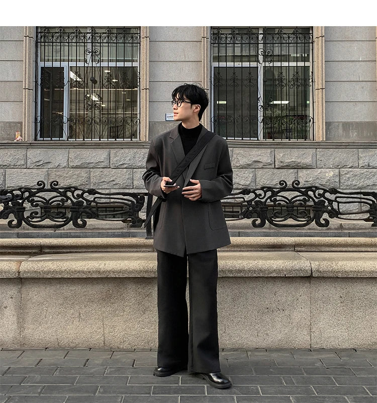 HEARUJOY  -  Spring Summer Men Formal Blazers Men Korean Fashion Loose Casual Dress Jacket Men Harajuku Social Suit Jacket Clothing