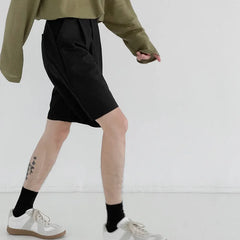HEARUJOY  -  Summer Black Suit Shorts Men Fashion Social Mens Dress Shorts Korean Loose Straight Casual Shorts Mens Office Formal Shorts