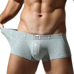 HEARUJOY  -  Men Solid Sports Boxers Short Underwear Breathable Bulge Pouch Underpants Low Waist Boxer Trunk Soft