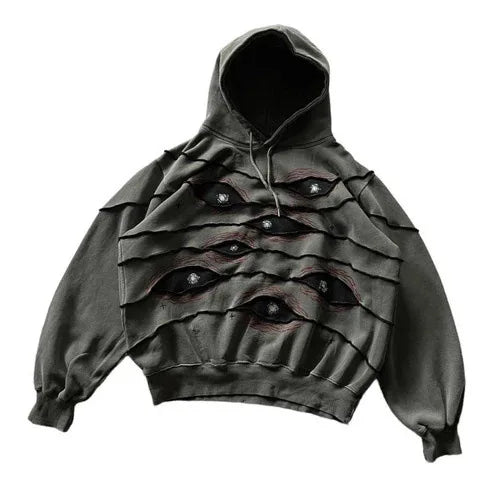 Hearujoy Y2k Clothes Men American Goth Hoodie 3D Three-dimensional Pattern Hoodies Retro Outerwears Hug Style Hoodie Street Personality