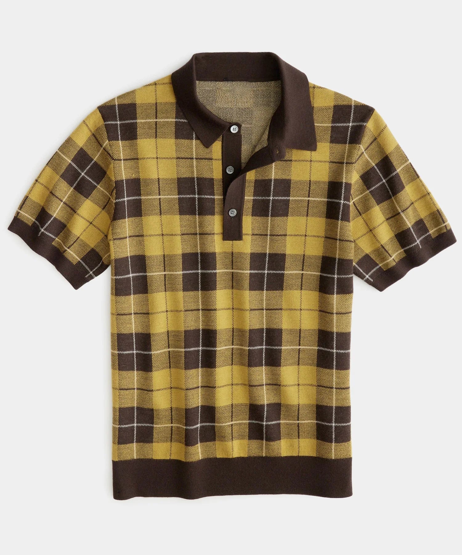 HEARUJOY  -  British Style Luxury Plaid Jacquard Knitted Polo Shirt For Men High Quality Short Sleeve Tops Spring Summer Fashion Kint Tshirts