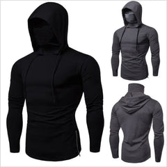 Hearujoy 2024 New Men Solid Black Gray Hoodie Long Sleeve Hooded Sweatshirt for Man Sports Fitness Gym Running Casual Pullover Tops