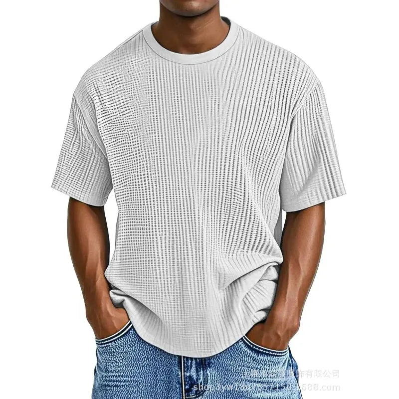 HEARUJOY  -  New Men's Summer Short-sleeved T-shirt, Casual and Versatile Round-neck Thin Top