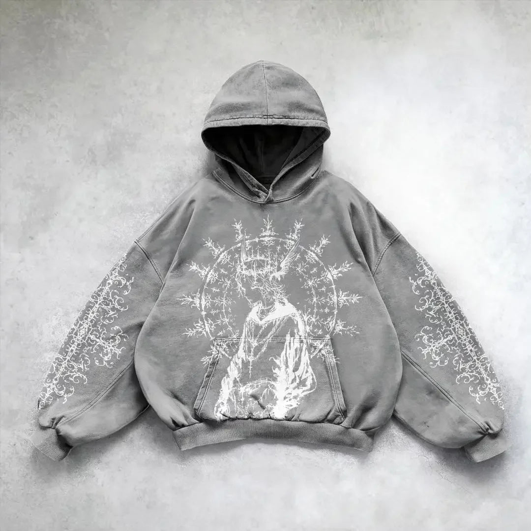Hearujoy New goth streetwear sweatshirt hoodie demon girl print harajuku y2k tops oversized goth hoodies women couples gothic clothes