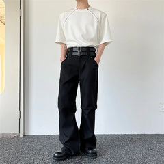 Hearujoy Fashion Korean Summer New Casual Solid Color Slim Double Waist Suit Pants For Male All-match Simple Straight Trousers