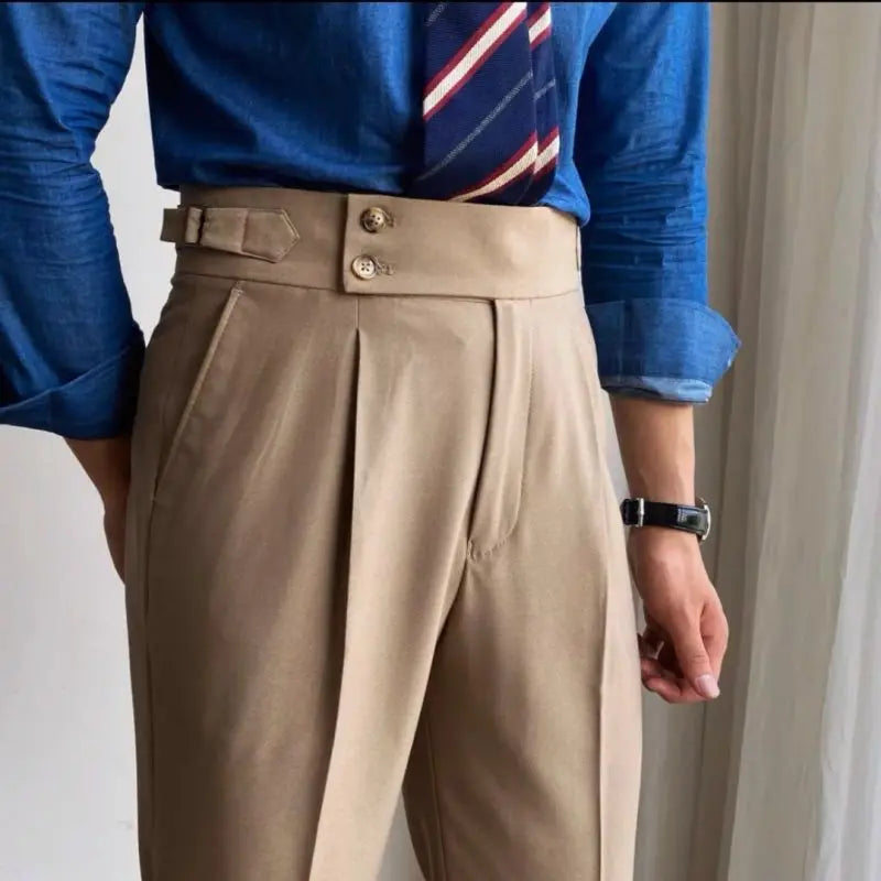 HEARUJOY  -  White High Waist Business Slim Fit Men's Suits Pants Korean Reviews Many Summer Male Suit Trousers 2025 Stylish Spring Clothes