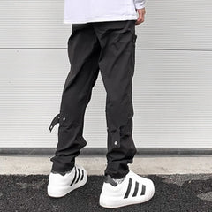 Hearujoy Buckle Multi-pockets Pantalones Hombre Baggy Y2k Cargo Pants for Men Vibe Style Straight Overalls Oversized Functional Trousers