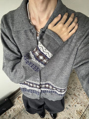 HEARUJOY  -  Streetwear Vintage Sweatercoats Men's Autumn Winter Casual Button-up Lapel Sweater Cardigans Men Fashionable Slim Fit Sweaters