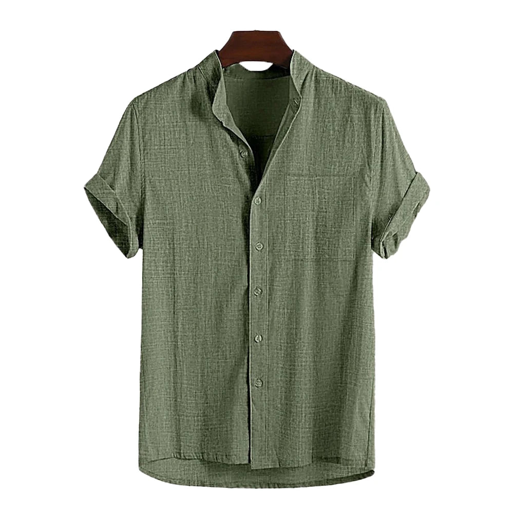 HEARUJOY  -  Comfy Fashion Hot New Stylish Men\'s Blouse Holiday Male Regular Slight Stretch Solid Color Summer Vacation Daily