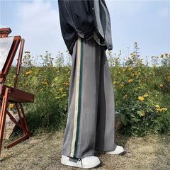 HEARUJOY  -  Wide Leg Male Sports Pants Trousers Deals Trend New in Retro Comfortable Cool Essential Elegant Korean Men's Sweatpants Hip-hop