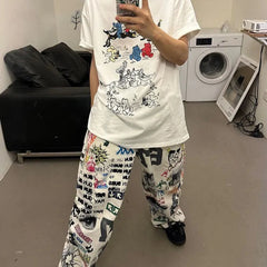 Hearujoy Y2k Mens Streetwear American Design Camouflage Overalls Mens Harajuku Retro Hip-Hop Falling Loose Casual Wide-Leg Pants