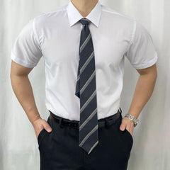 HEARUJOY  -  Men's Solid Color Short-Sleeved Shirt American Retro Fashion Trend Casual Simple Loose Breathable 2025 Summer New Men's Tops