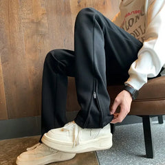 Hearujoy Male Sports Pants Tights Plain Skinny Cotton Straight Slim Trousers Men's Sweatpants Korean Style Harajuku Wide Baggy Long Joker