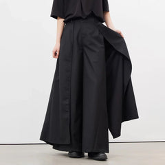 HEARUJOY  -  Mens Skirt Pants Japanese Dark Gothic Style Double-Layer Culottes Fashion Personality All-Match Casual Wide-Leg Pants Men'S Wear