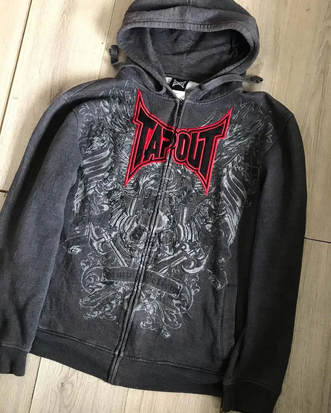 Hearujoy Harajuku Y2K retro letter print series zipper cardigan hooded sweatshirt sports loose casual streetwear hooded for men and women