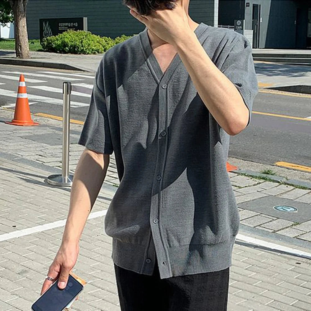 HEARUJOY  -  Polyester Shirt Loose Casual Cardigan Holiday Style Regular Length Solid Pattern Summer Wear Casual Style For Daily Wear