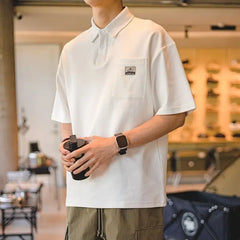 HEARUJOY  -  Polo Shirt Short-sleeved Men's Summer Trendy Collared T-shirt Loose Casual Half-sleeve Paul Shirt Top Men