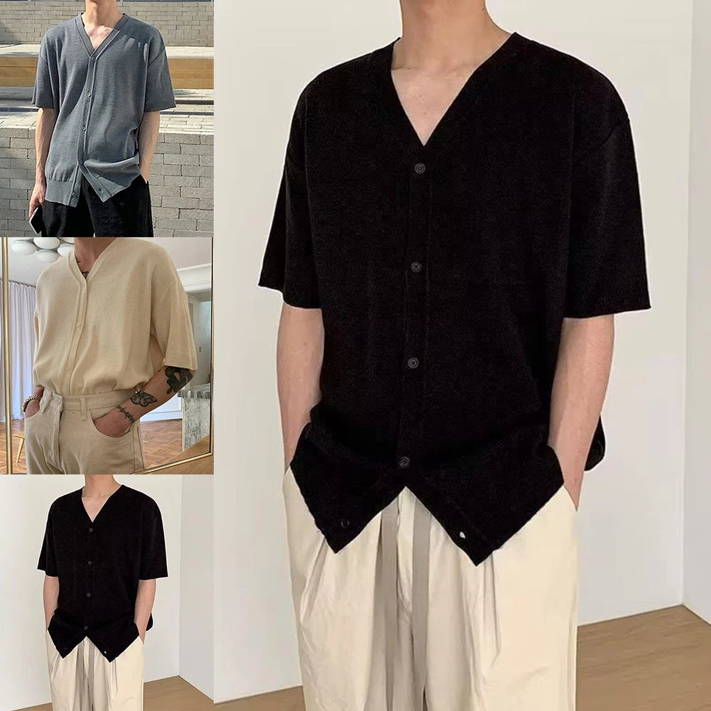 HEARUJOY  -  Polyester Shirt Loose Casual Cardigan Holiday Style Regular Length Solid Pattern Summer Wear Casual Style For Daily Wear