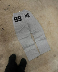 Hearujoy Y2K 99 Black Hip Hop Pants Mens Harajuku Loose Casual Sweatpants New in 2024 Elastic Waist Drawstring Letter Jogging Pants