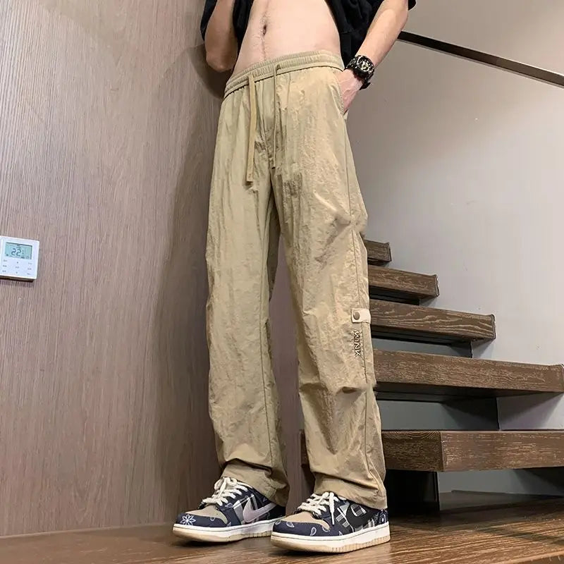 HEARUJOY  -  Men's Summer Lightweight Loose Straight-Leg Ice Silk Casual Pants
