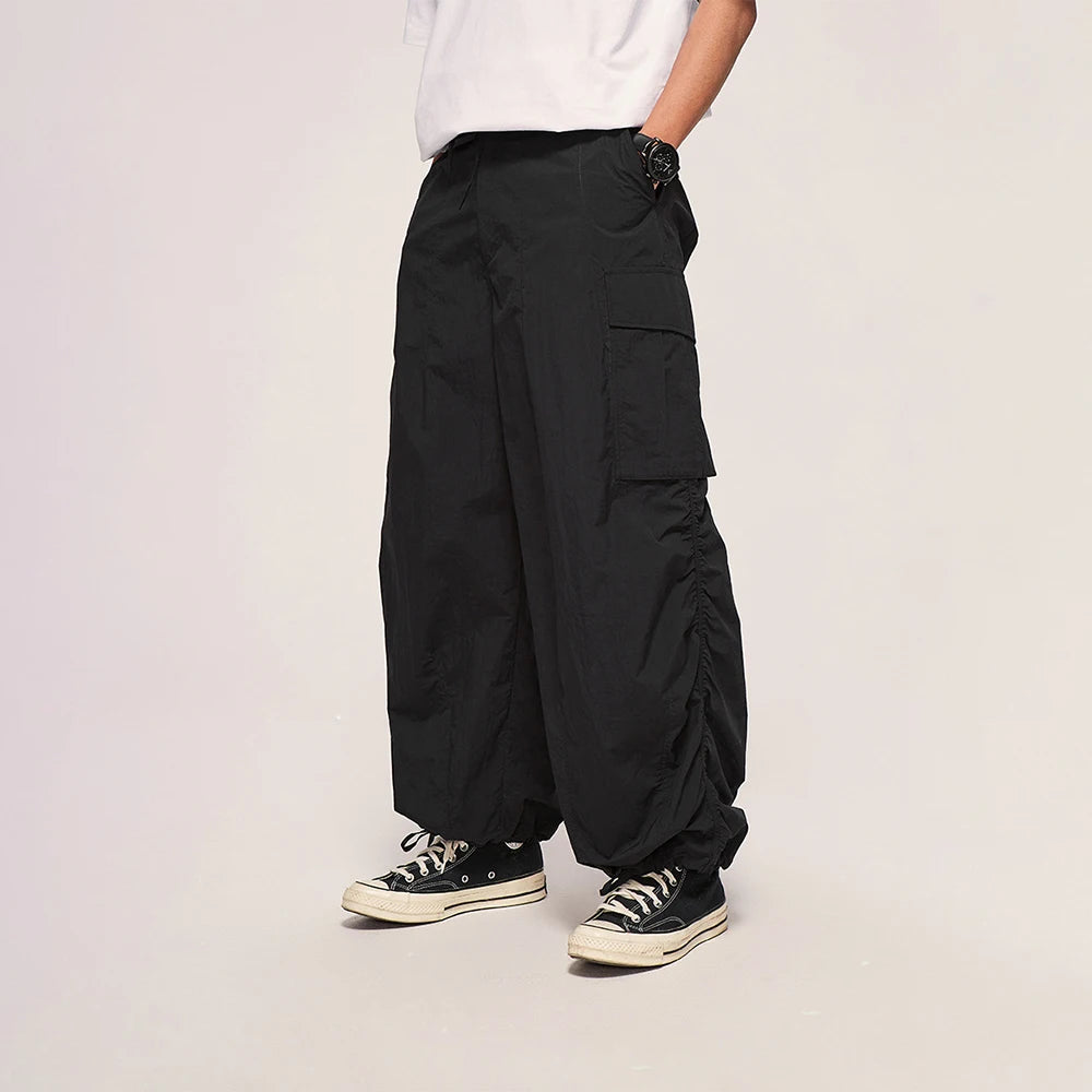 Hearujoy Baggy Cargo Pants Men Parachute Oversize Cargo Wide Leg Trousers Male Summer Loose Casual Streetwear Hip Hop Pocket