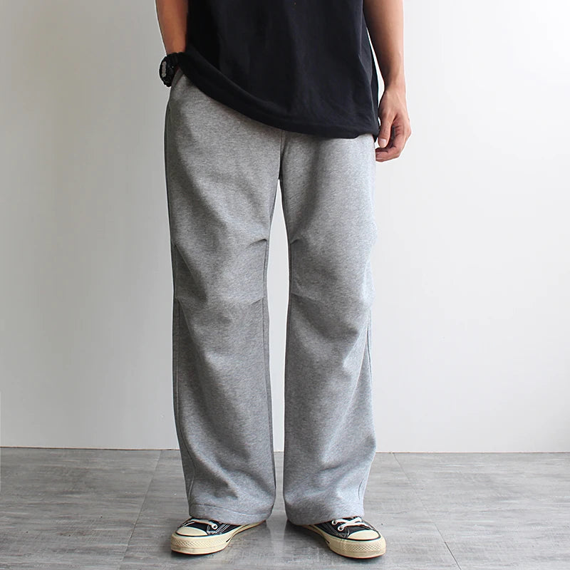 HEARUJOY  -  Autumn American Style Sweatpants Heavyweight Men's Casual Joggers with Dropped Crotch Trendy Loose Fit Straight Wide Leg Pants