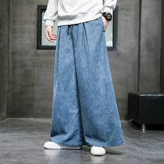 Hearujoy Baggy Corduroy Pants for Men Japanese Oversize Wide Leg Trousers Male Big Size Casual Streetwear Hip Hop Harajuku 5XL