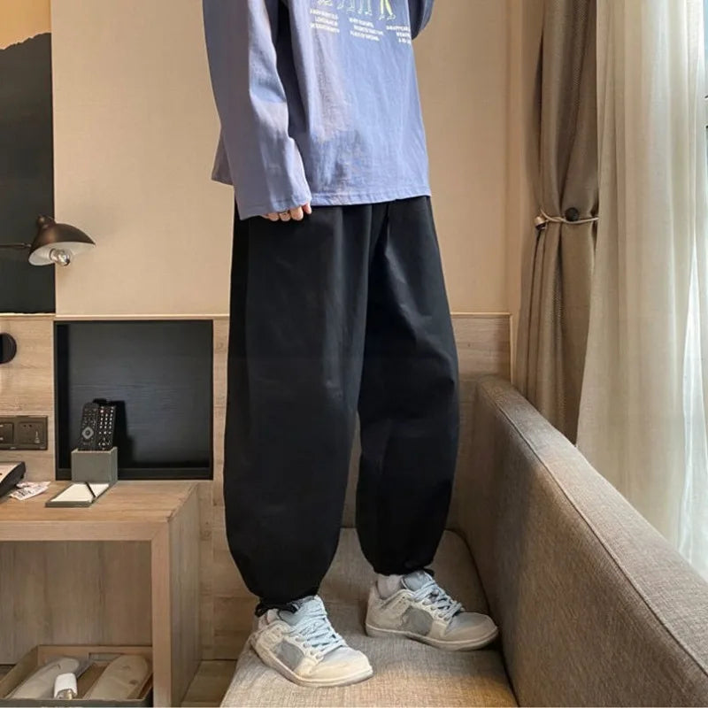 HEARUJOY  -  Pocket Men's Casual Pants Aesthetic Cheap Cotton Vintage Designer Polyester High Quality Trend Spandex Clothes Y2k Male Trousers