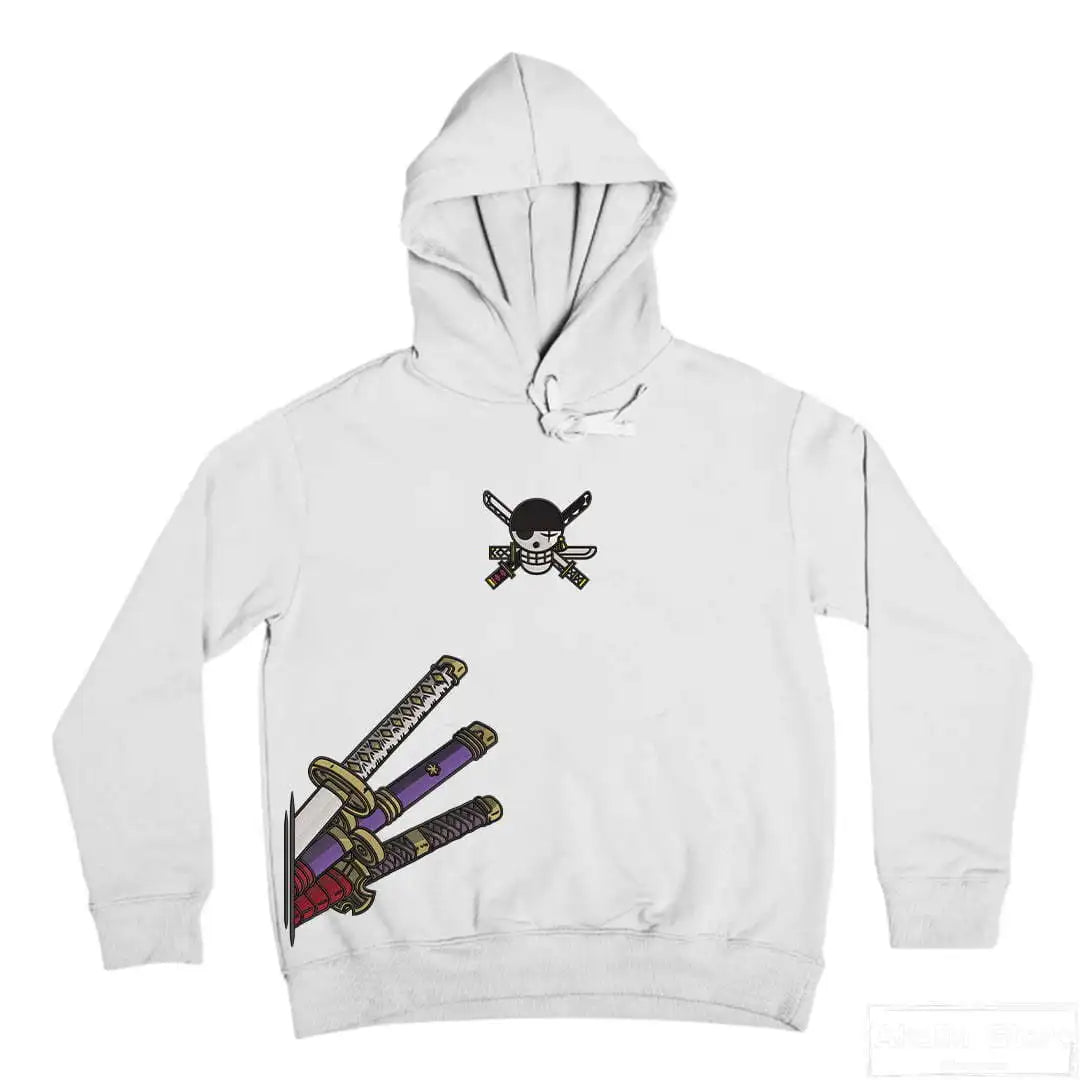 Hearujoy Harajuku Zoro Knife Print Hoodies Anime Streetwear Vintage Oversized Hoodie Y2k Top Ootd Sweatshirt Tracksuit Women Men Clothing