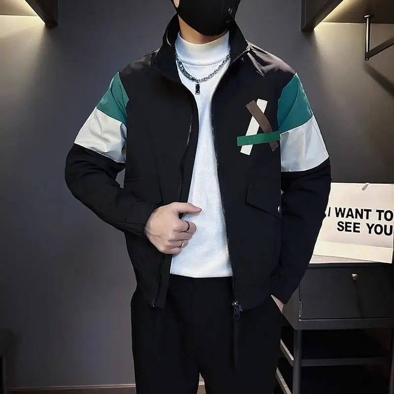 Hearujoy Premium Splicing Jacket for Men Popular Trendy Brand Jacket Cool and Stylish Men's Casual Top