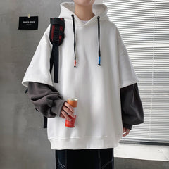 Hearujoy Hoodie Men Spring Autumn Fashion Harajuku Patchwork Casual Oversized Hoodies Hip Hop Sweatshirt Men's Streetwear 7 Colors