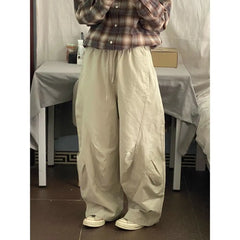 HEARUJOY  -  Japanese Retro Pleated Wide-leg Men Spring and Autumn Simple Elastic Waist Work Casual Pants